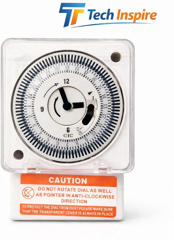 Tech Inspire Analog Time Switch FM/1 Quartz 24Hr Timer Automatic ON/OFF Electrical Programmable Electronic Timer Switch(White)