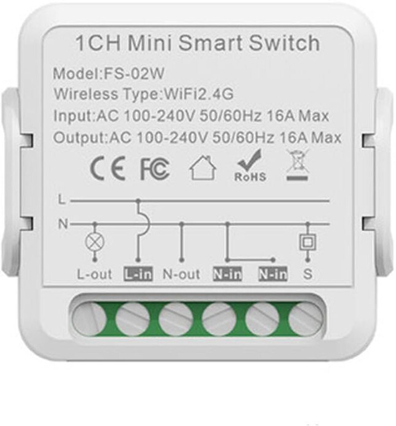 Suraksha Security Systems 1x Tuya Smart WiFi Timer Switch 16A Relay 1 Module Smart Switch(White)
