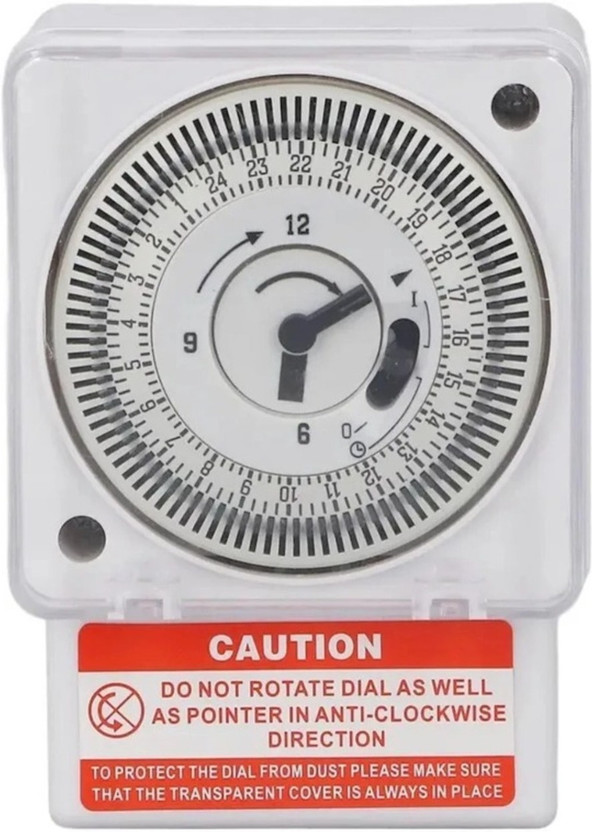 Nyvro Logix 24H Analog Timer Switch Relay for Street Lights & Water Pump Programmable Electronic Timer Switch(White)