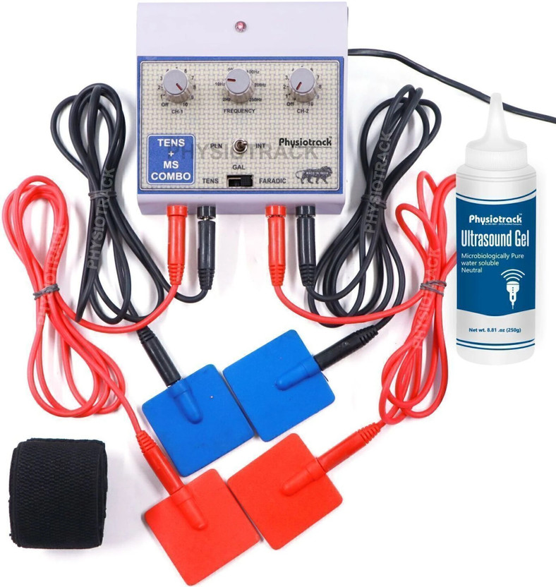 Physiotrack Tens MS Combo Physiotherapy Machine MS with Tens Pain Relief One Year Warranty Physiotherapy Equipment Electrotherapy Device(PT0038)
