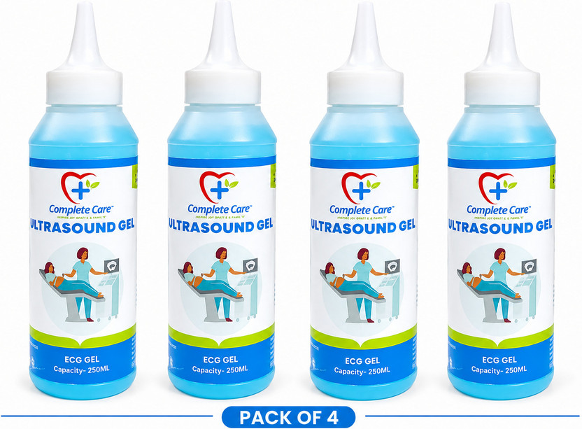 Complete Care ECG Gel for Electrocardiography, Physio & Therapeutic Purpose Gel (250ml each) Ultrasound E.C.G. Gel Electrotherapy Device(Blue, Pack of 4)