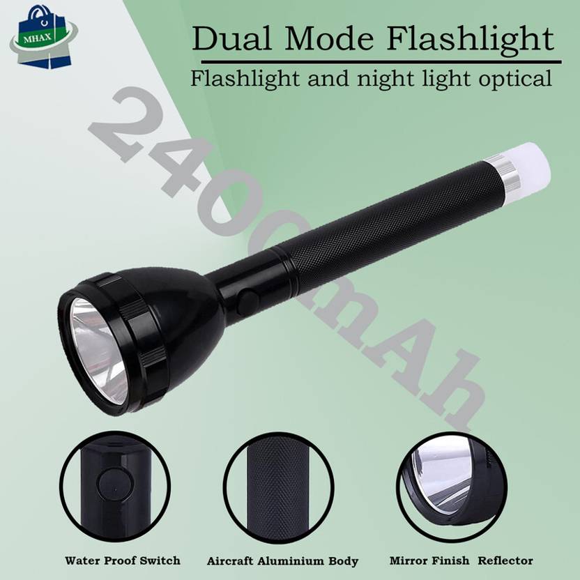 MHAX Dual Mode Led Torch Light Long Range 600 Meter With Night Light