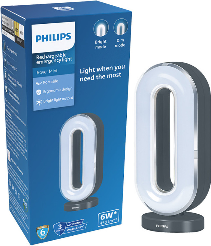 Philips PHILIPS ROVER Mini Grey REL 6W 1.5 hrs Lantern Emergency Light(White) - Flipkart Deal