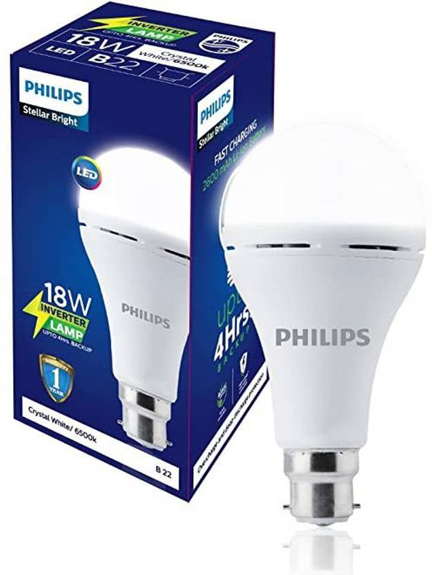 PHILIPS 18W Rechargeable Emergency Inverter LED Bulb with backup upto 4