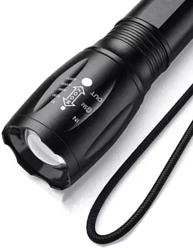 GALLAXY Rechargeable long range torch for outdoor and indoor service 5 hrs Torch Emergency Light(Black)