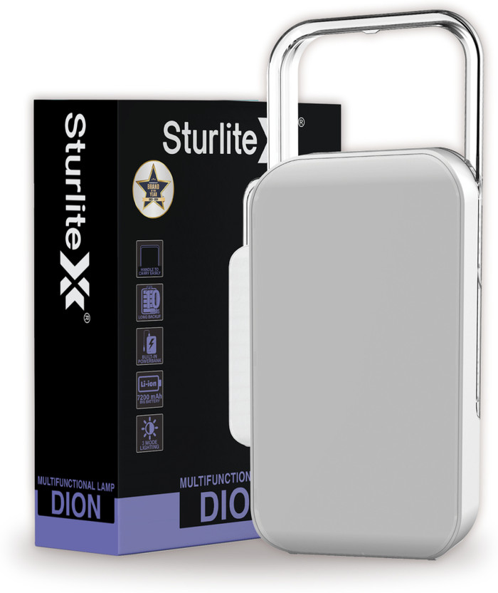 Sturlite Dion 61W Multifunctional LED Lantern & Power Bank| 7200mAh Rechargeable Battery 10 hrs Lantern Emergency Light(White)