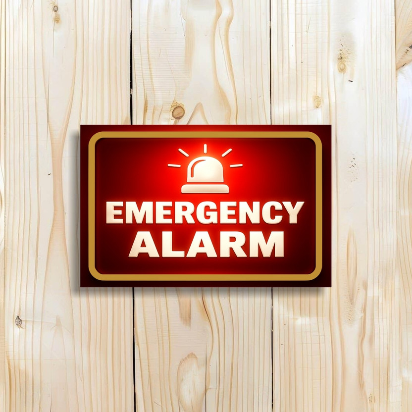 Ordershock Emergency Alarm Sign Board For Both Indoor & Outdoor Use Emergency Sign