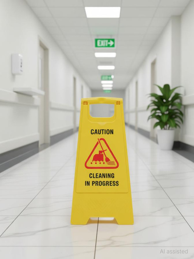 SOLACE HYGIENE Cleaning in Progress Sing Board-for Office-Factory-Mall-Hospital Emergency Sign(Reflective Sign)