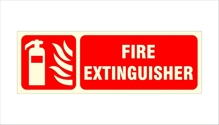 SignStudio Glow-in-Dark Fire Extinguisher Sign, Emergency Safety Wall Mount Emergency Sign(Reflective Sign)