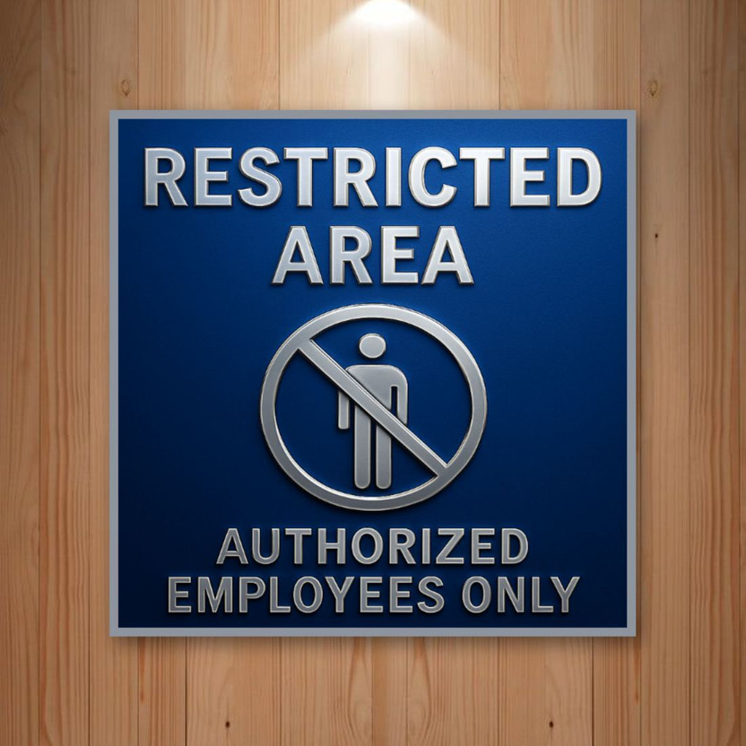 Gaunumaa Restricted Area Authorized Employees Only Sign Board For Office, Hospital Emergency Sign
