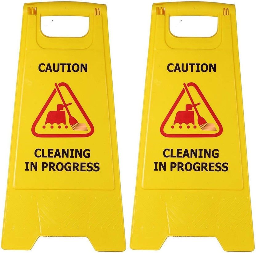 SOLACE HYGIENE Cleaning in Progress-Foldable,Non-Slip Safety Signboard for Commercial uses Emergency Sign(Reflective Sign)
