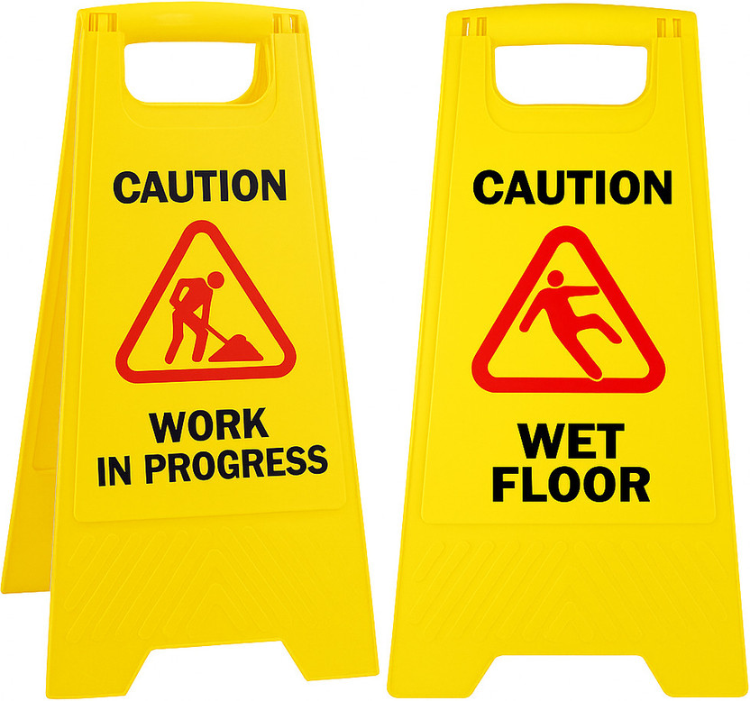 SOLACE HYGIENE Work in Progress & Wet Floor Safety Sign Boards For Commercial and Public Uses Emergency Sign(Reflective Sign)