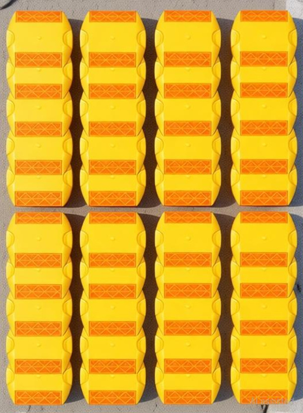 Kunplast Road Reflectors Street Pavement & Asphalt Studs Markers, Yellow Pack of 50 Emergency Sign(Reflective Sign)
