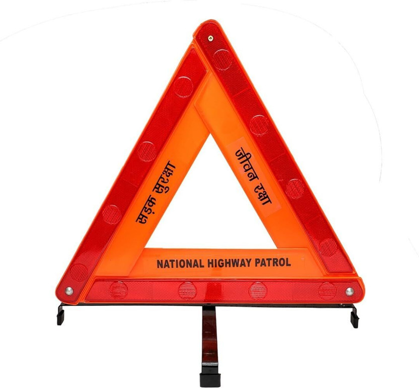 ANGELSAFE Road Safety Reflective Triangle with Four Legs Stand Emergency Sign(Reflective Sign)