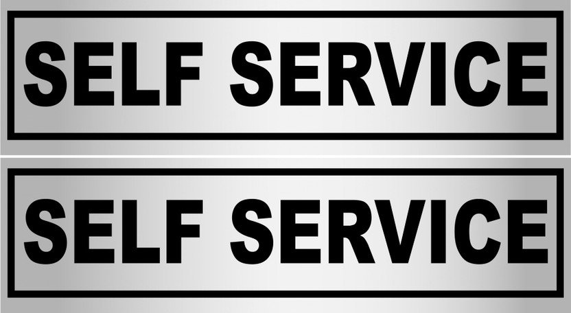 komstec Self Service Sign Board ForSelf Adhesive Multicolor Sunboard8x2.2 Inch Emergency Sign