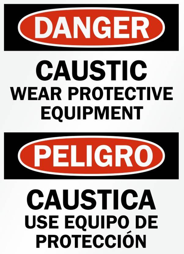 RLDigitalUnits DANGER CAUSTIC WEAR PROTECTIVE EQUIPMENT SIGN BOARD Emergency Sign Price in India