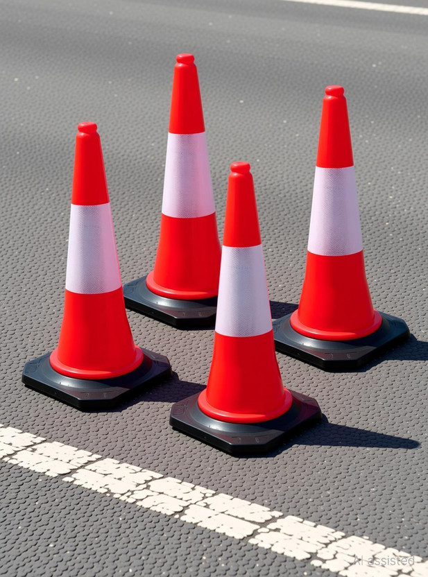 Kunplast Parking Barrier Traffic Cones for no parking zones, road safety Emergency Sign