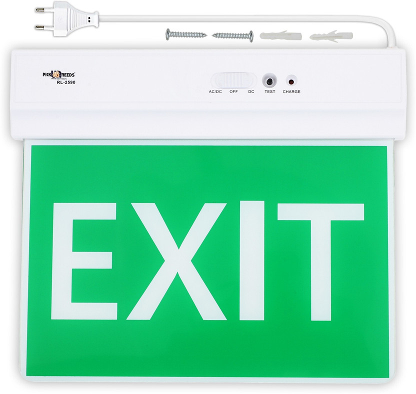 Make Ur Wish Rechargeable Emergency Exit Door Sign With LED Light Ceiling & Wall Mount Emergency Sign(Reflective Sign)