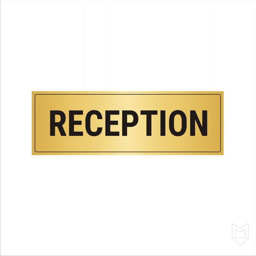 Mindcraftz Reception Acrylic Board Golden color 2mm thick 15x5 Inches Pack of 1 Emergency Sign