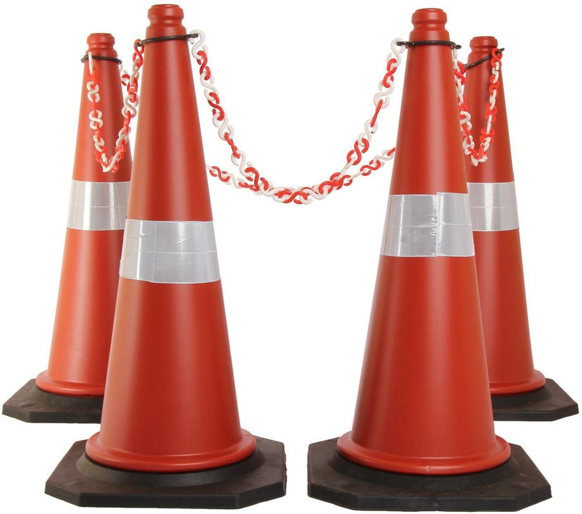 Ladwa Ladwa Normal Traffic Cone Yellow Pack Of 4 Emergency Sign(Reflective Sign)