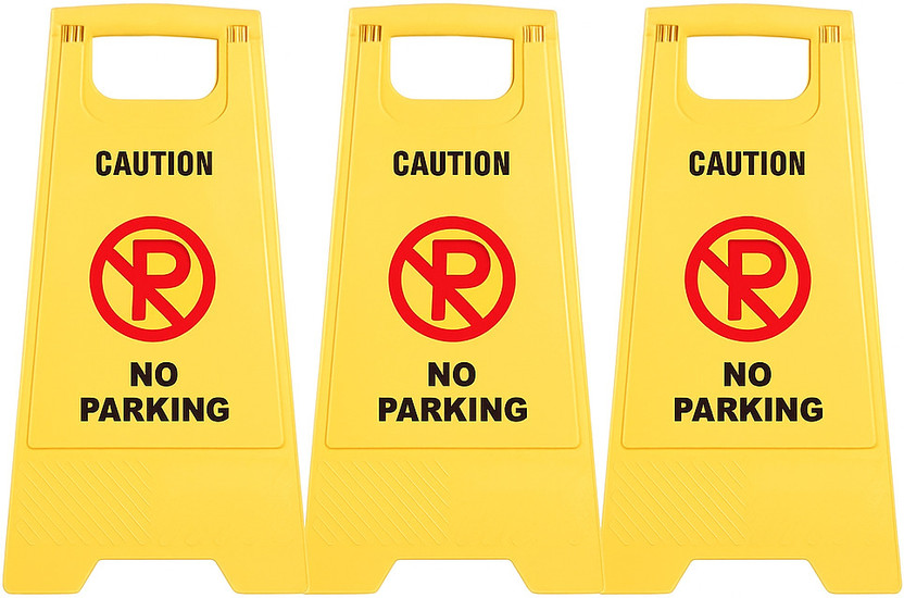 SHREEVA No Parking Double-Sided Sign Board--for Public Area Parking Management-3Pcs. Emergency Sign(Reflective Sign)