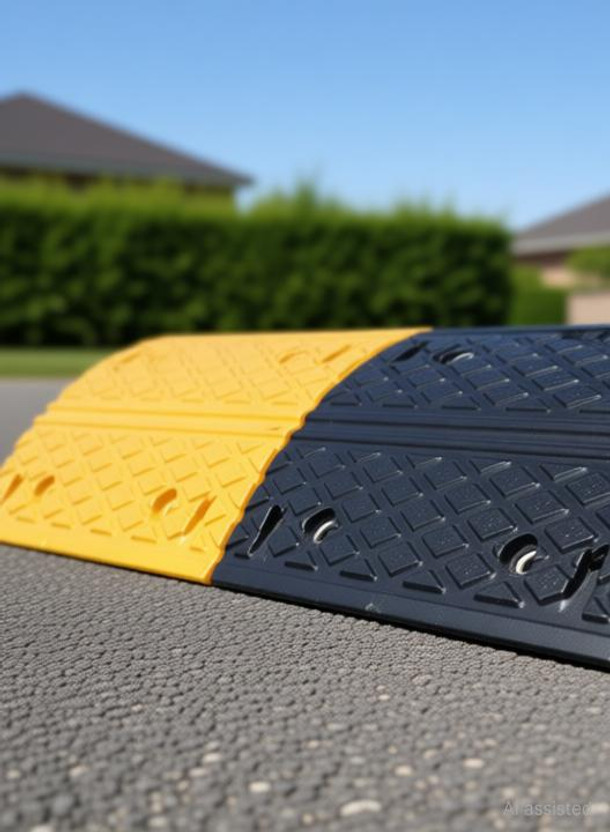 Ladwa Durable Rubber Speed Breaker/Road Hump For Road Safety & High Visibility - 50mm 1 Meter (Yellow & Black) Emergency Sign