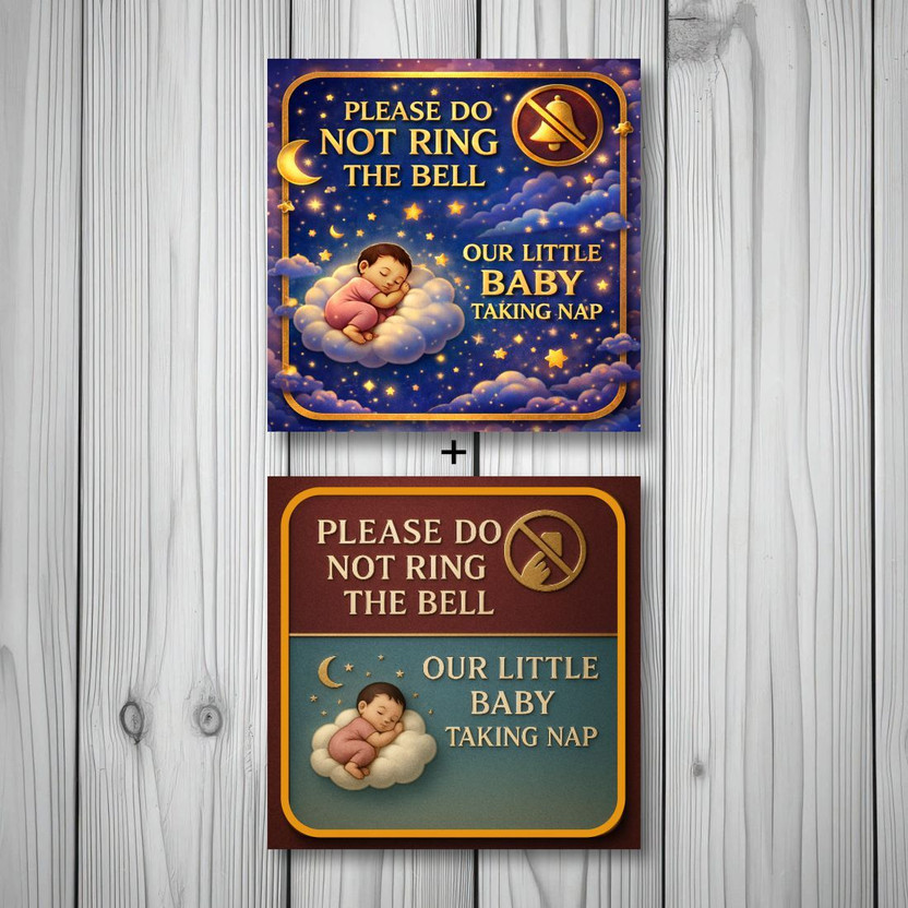 komstec komstec Do Not Ring the Bell Baby Sleeping Sign Board Sun Board For Homes. 8x8 inches Emergency Sign - Flipkart Deal