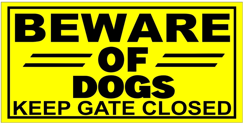 voorkoms Beware Of Dogs Keep gate Closed Sign Board For School, Sunboard 8x4 Inch Emergency Sign