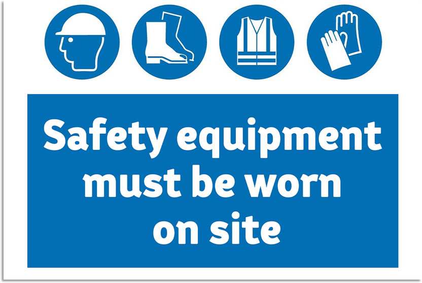 Ritwika's Safety Equipment Must Be Worn On Site Emergency Sign