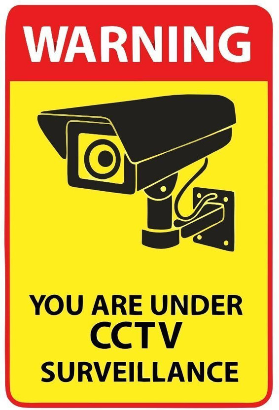 SRKAVTRADERS WARNING! You Are Under CCTV Surveillance Emergency Sign(Reflective Sign)