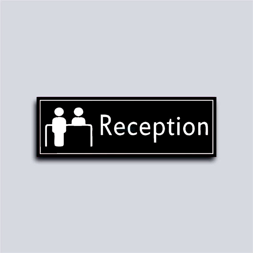 indnone Reception sign board PVC Sign Board for Office School College Party Office Shops Emergency Sign