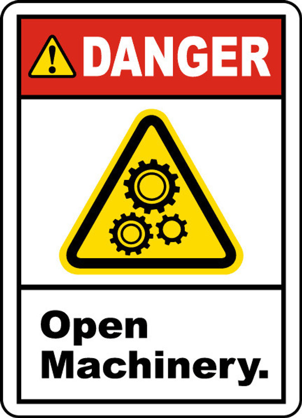 ESIGN Danger Open Machinery Label 3 1/2" X 5",DOM-016 (Pack of 2) Emergency Sign(Reflective Sign)