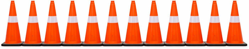 Safepath Base 12 Safety Traffic Cones, 12 hooks, Pack of 12 Emergency Sign Emergency Sign(Reflective Sign)