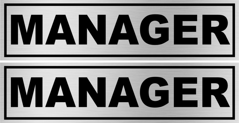 komstec Manager Sign Board For Shop, Mall, Restaurant, Office, Hotels Sunboard 8x2 Inch Emergency Sign