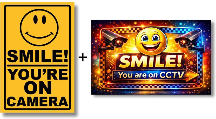 Ordershock Ordershock Smile You're CCTV Sign Board Sun Board Combo For Offices, Shops. 6x4 inches Emergency Sign - Flipkart Deal
