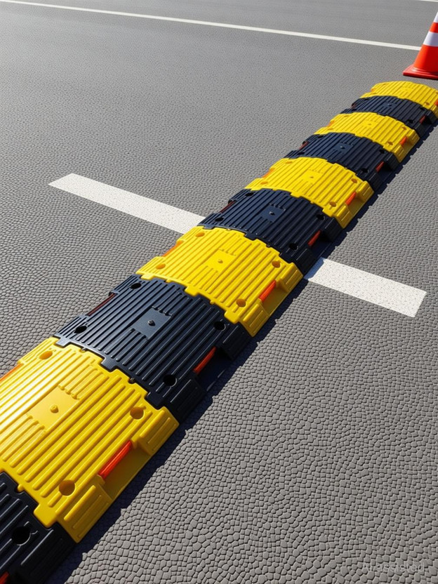 Kunplast Kunplast Plastic Speed Breaker With Heavy Duty, 4 Meter 50MM, 8X Yellow - 8X Black Emergency Sign - Flipkart Deal