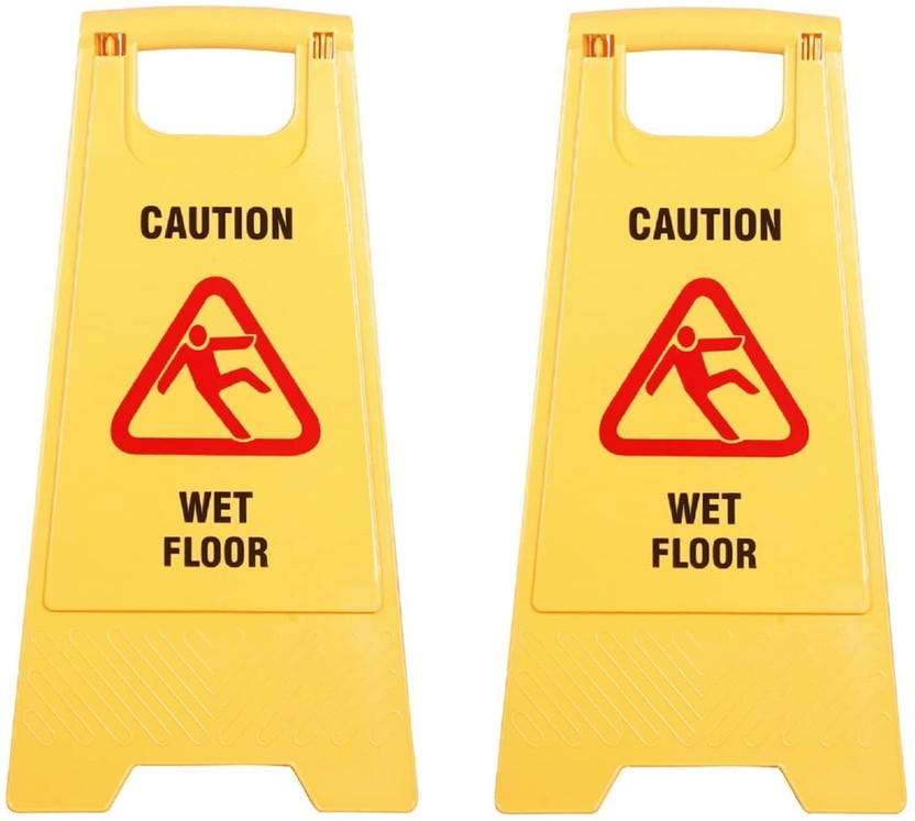 SOLACE HYGIENE Wet Floor-Caution Safety Signboard for Commercial-Office-Hospital-Home Use-2Pcs. Emergency Sign(Reflective Sign)