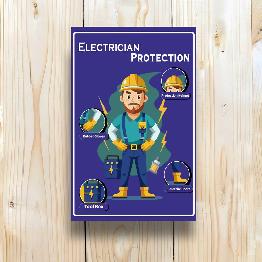 voorkoms Electrician Protection Sun Board For Electrician Company, 12x18 Inches Emergency Sign