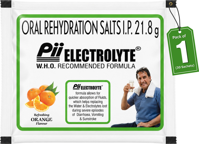 PII ELECTROLYTE Electrolyte Drink Mix Powder Daily Hydration and Mineral Hydration Drink Energy Drink(30 Sachets, Orange Flavored)
