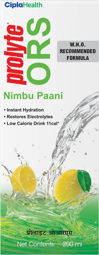 Prolyte ORS Ready to Drink Oral Rehydration Contains Electrolytes Hydration Drink(200 ml, Nimbu Pani Flavored)