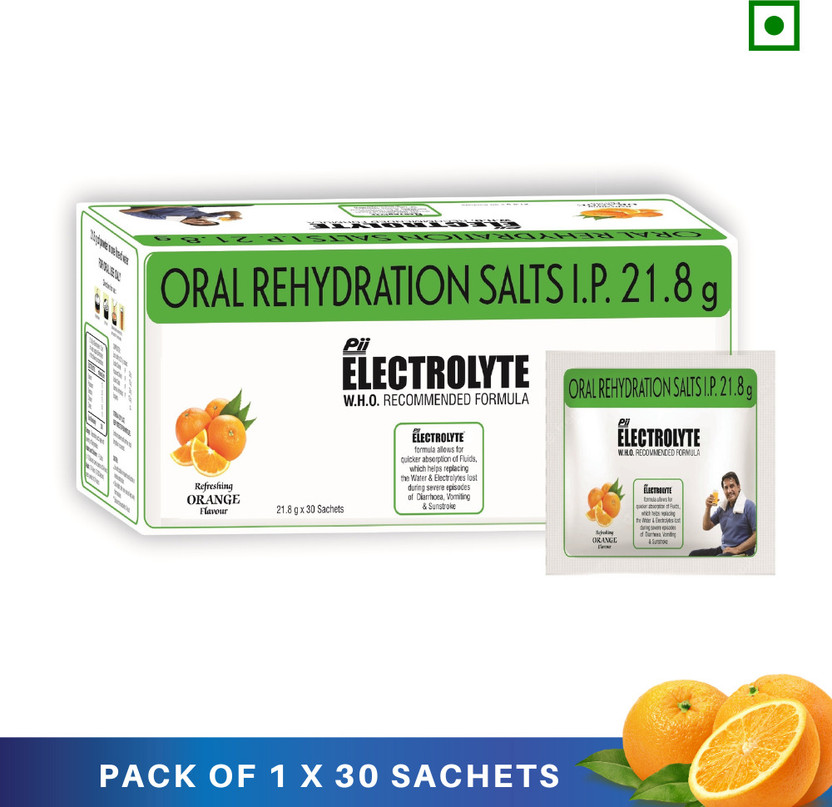 PII ELECTROLYTE Electrolyte Drink Mix Powder Daily Hydration and Mineral Hydration Drink Energy Drink(30 Sachets, Orange Flavored)