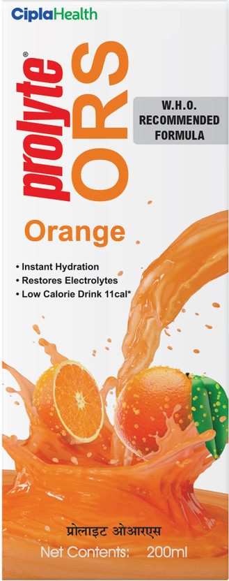 Prolyte ORS Ready to Drink Oral Rehydration Contains Electrolytes Hydration Drink(200 ml, Orange Flavored)
