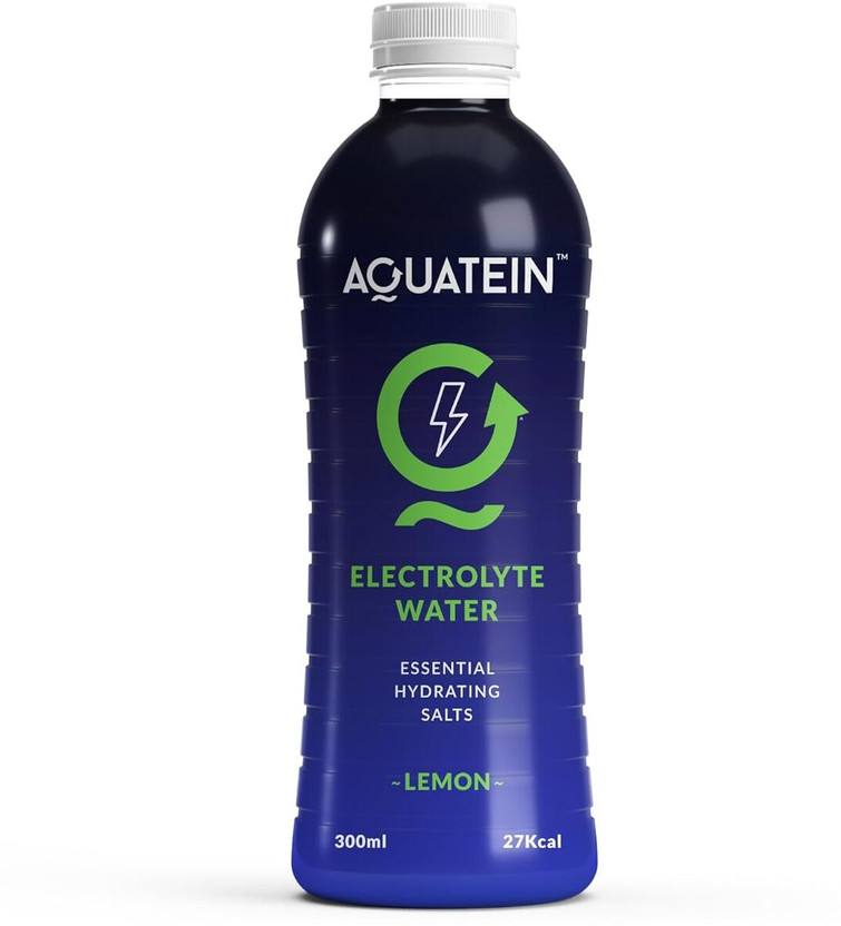 Aquatein Electrolyte Water, Lemon Flavour, 300ml – Refreshing Hydration Drink Hydration Drink(12x25 ml, Lemon Flavored)