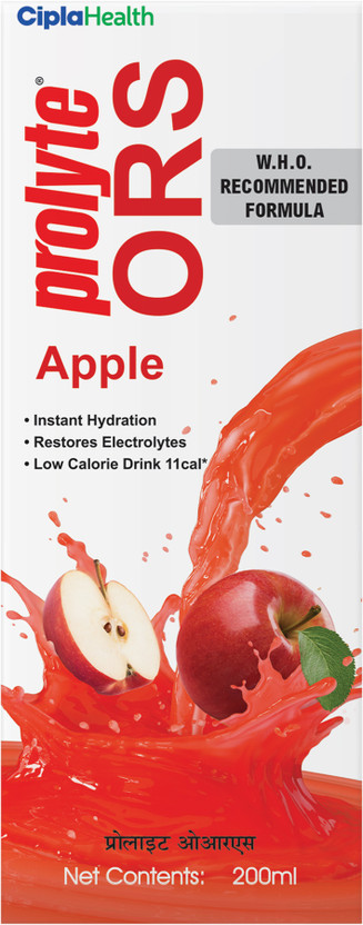 Prolyte ORS Ready to Drink Oral Rehydration Contains Electrolytes Hydration Drink(200 ml, Apple Flavored)