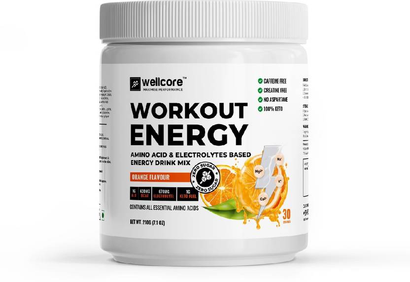 Wellcore Workout Energy Drink Mix EAAbased No Sugar, No Caffeine