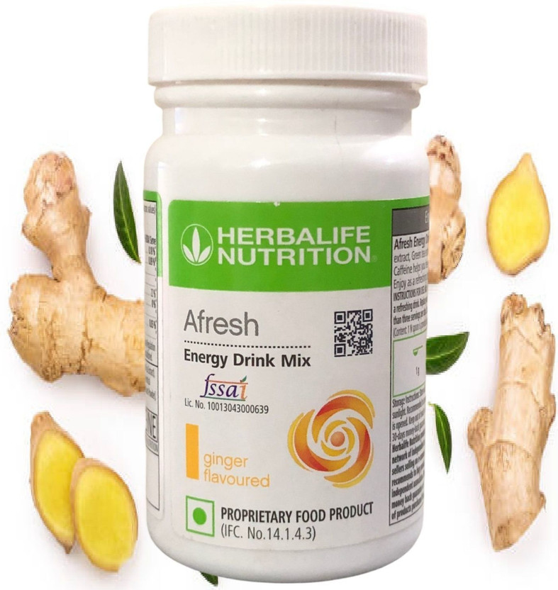 Herbalife Nutrition Afresh Energy Drink Mix 50g for Weight Loss Energy Drink | Energy Bars(50 g, Ginger)