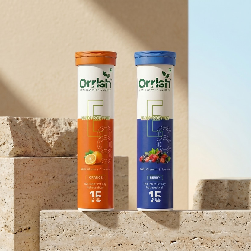 ORRISH Electrolyte Energy & Hydration Drink Tablets | Orange Berry Combo Hydration Drink(2x15 Tablets, Berry, Orange Flavored)