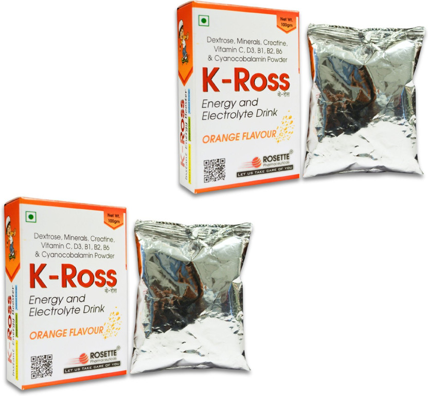Rosette Pharmaceuticals K Ross Electrolyte drink Sports Drink(2x100 g, Orange Flavored)