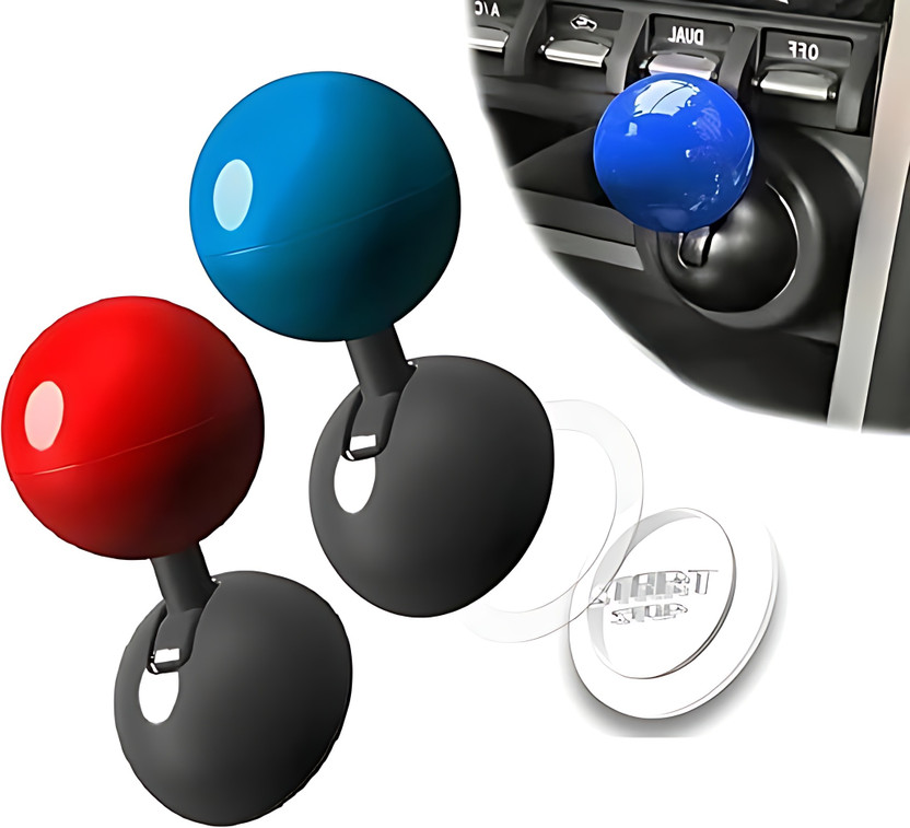 QUARY Universal Car Push To Start Button Knob 360° Rotating Car Accessory (RED, BLUE) Engine Start/Stop Button