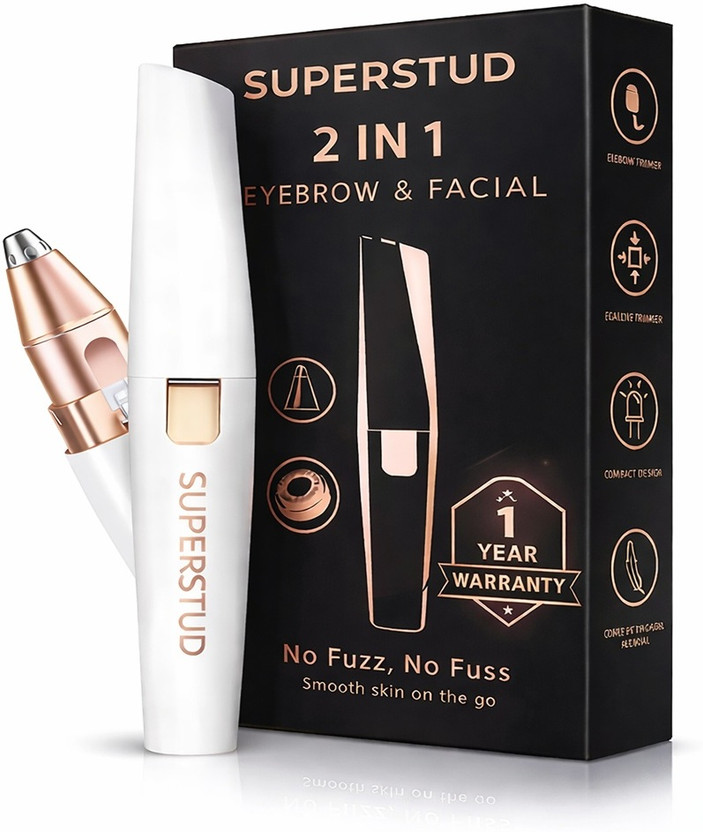 SUPERSTUD SUPERSTUD Facial Hair Removal Machine | Eyebrow Trimmer | 1 Year Warranty | 2 In 1 Trimmer Cordless Epilator(Multicolor) - Flipkart Deal